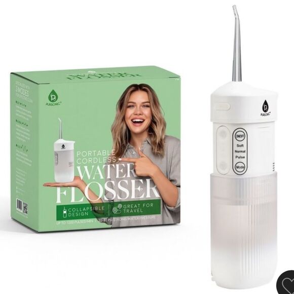 Pursonic Portable USB Rechargeable Collapsible Water Flosser in White. NIB! - Picture 1 of 13